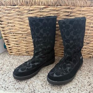 Coach Teri boots in black suede signature logo